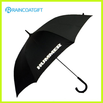 Guarda-chuva relativo à promoção preto da marca de 190t Pongee com logotipo
